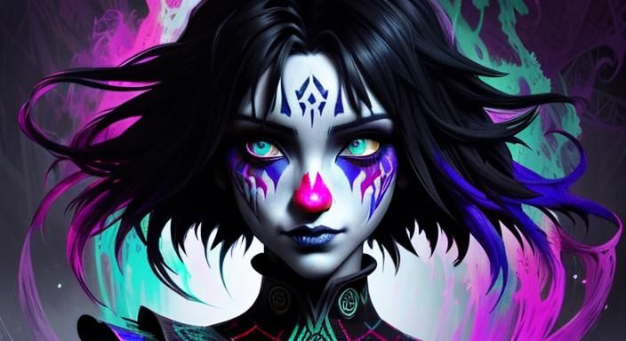 Eerie Fantasy Clown: A Surreal Digital Masterpiece