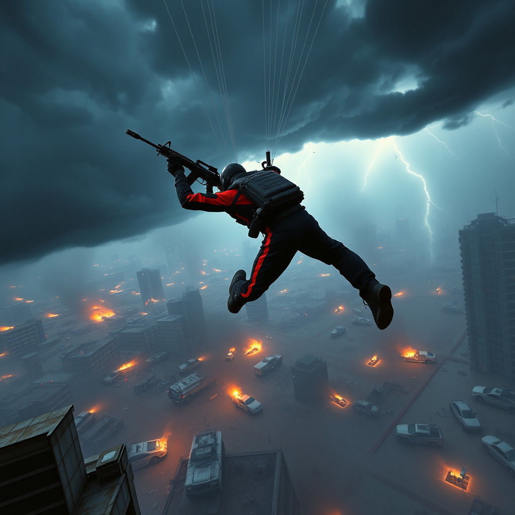 Free Fire Action Scene: Leaping into Battle