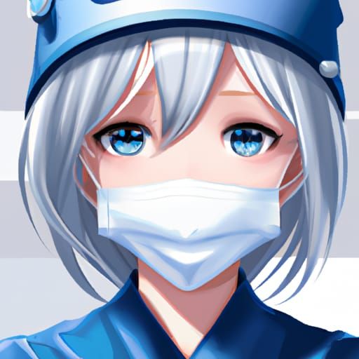 Cute Surgical Nurse Illustration in Anime Style