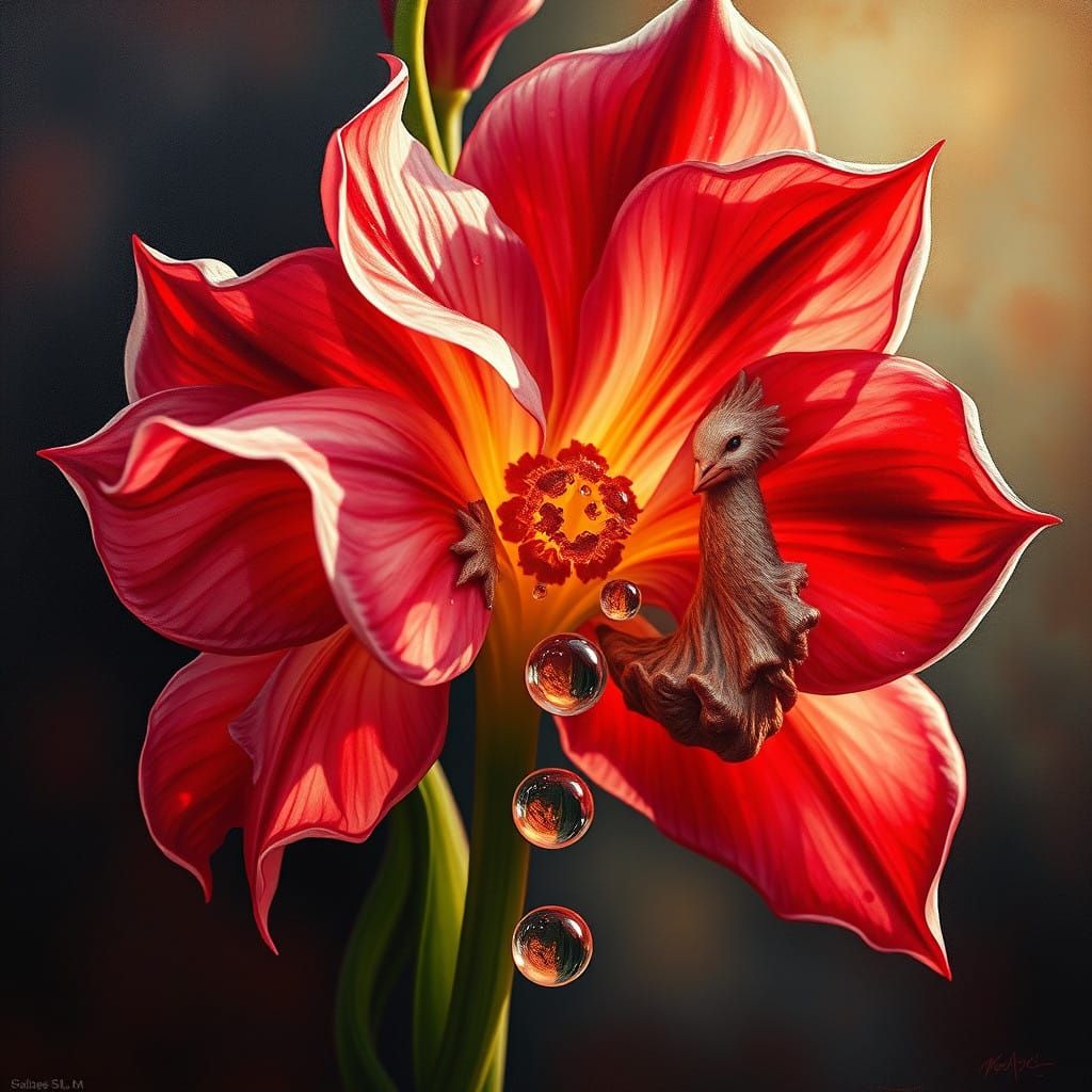 Luminous Lily of the Valley Christmas Scene in a Bottle, Ins...