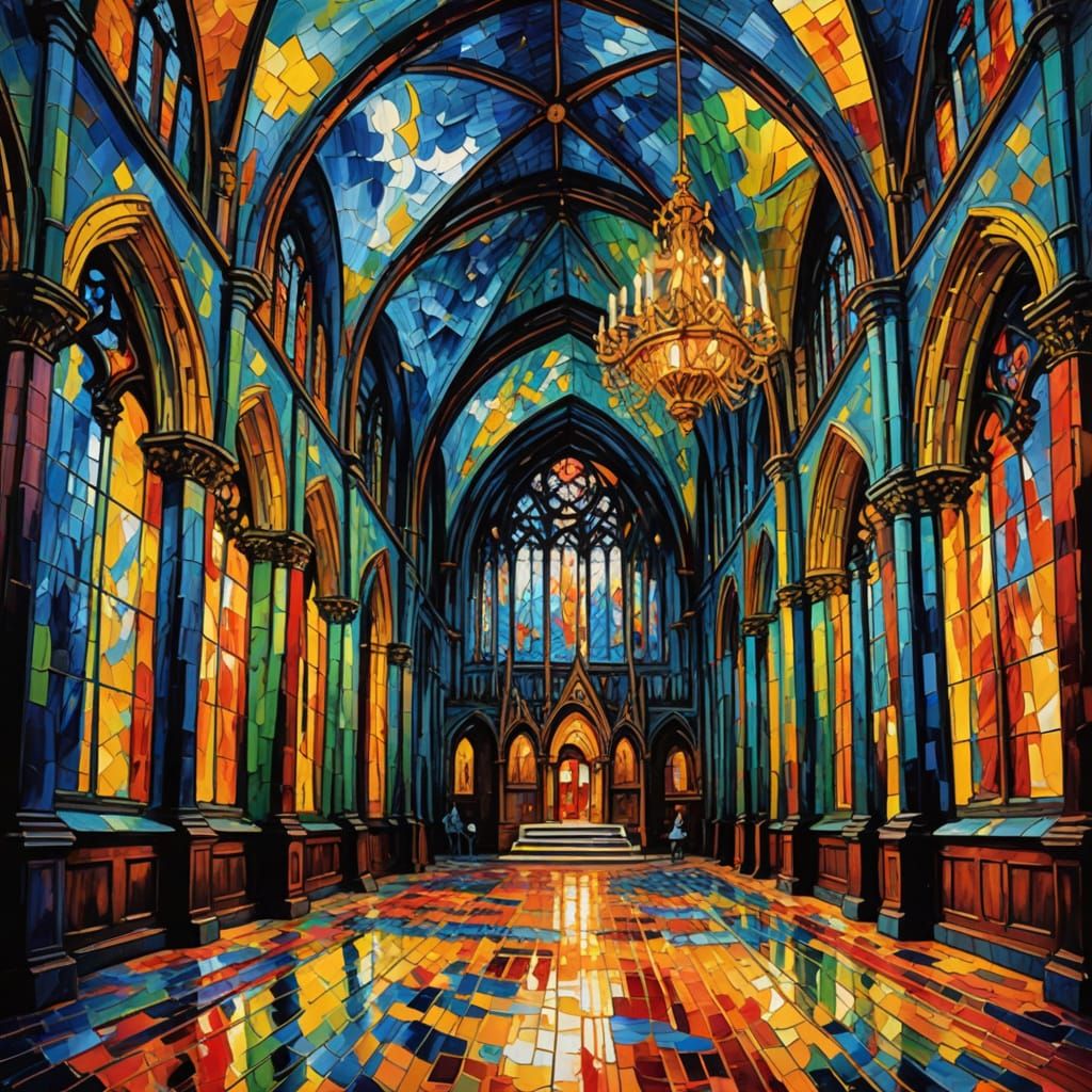 Vibrant Neo-Impressionist Painting in Thick, Heavy Brushstro...