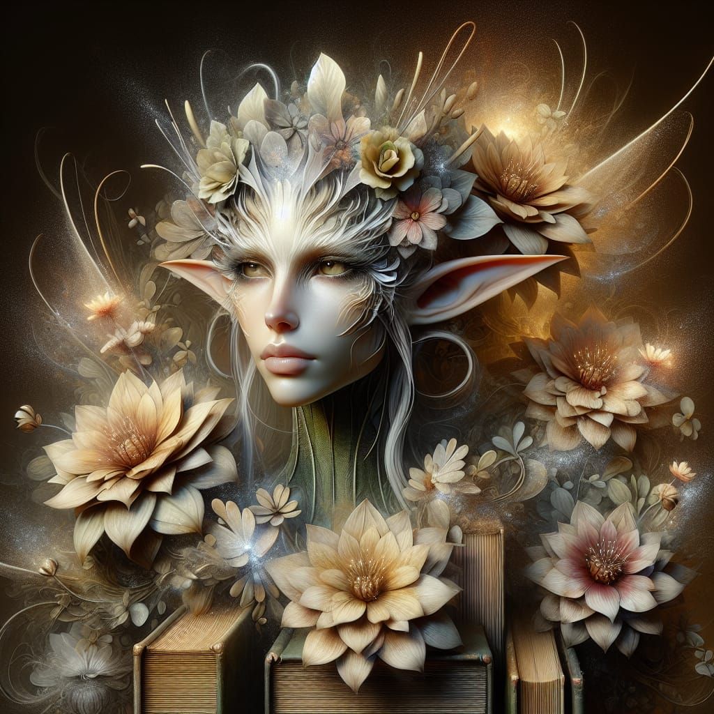 Mystical Elf Close-Up Portrait in Earth Tones