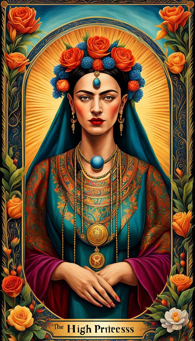 High Priestess Tarot Card in Surrealist Style