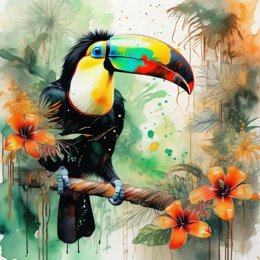 Toucan ,watercolor