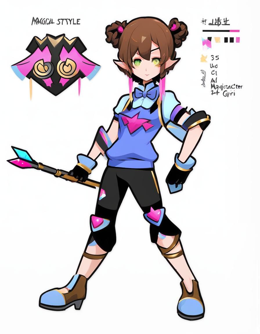 Magical Girl Character in Light Style