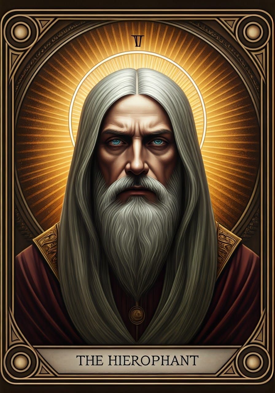 Tarot Card Portrait, "The Hierophant", Sanctuary, Detailed M...