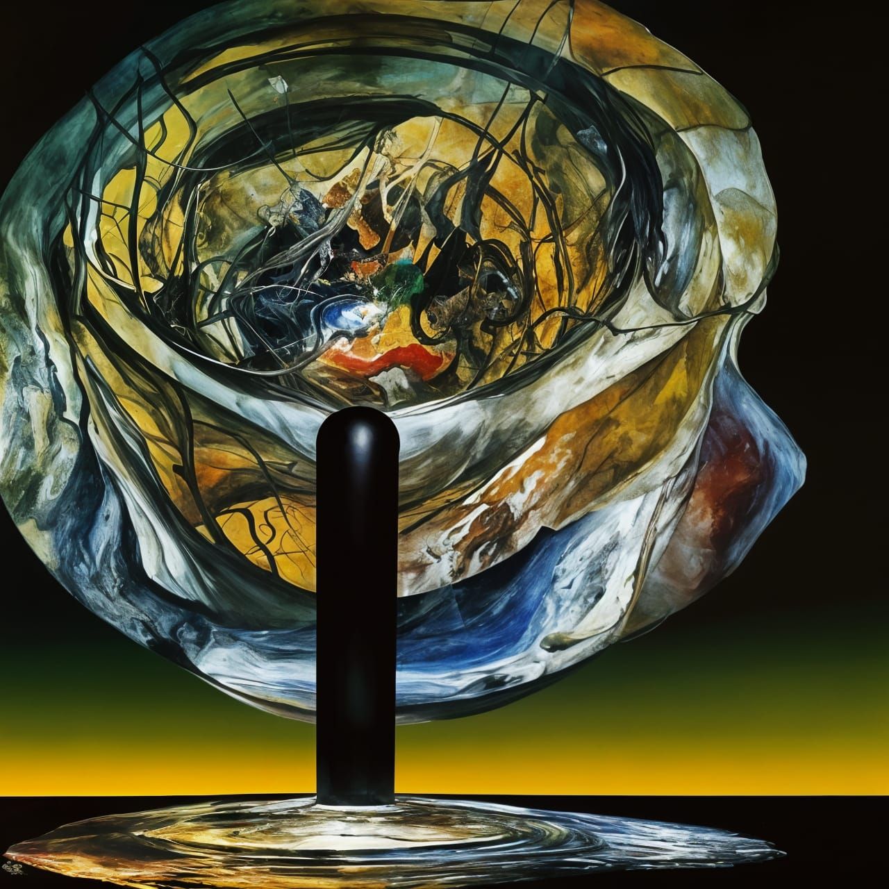 Celestial Cycles Ring Earth in Hyperreal Painting