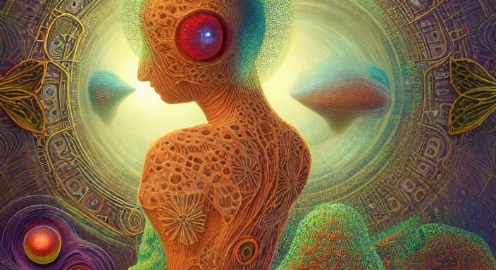 Amoeba-Woman Hybrid Floats in Space