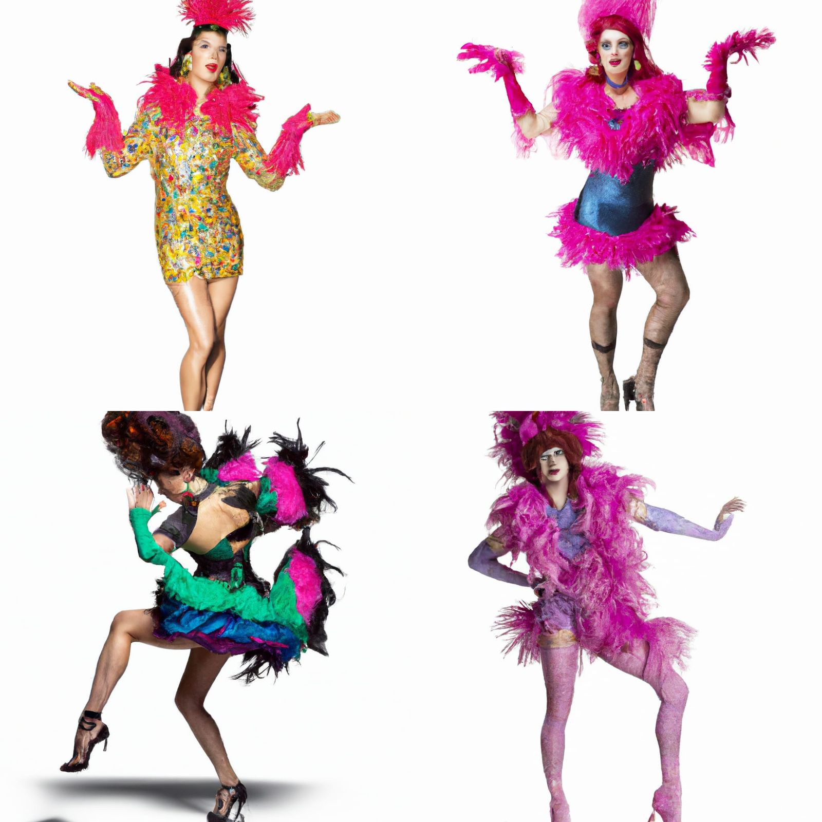 Vibrant Cabaret Dancer with Show-Stopping Outfit