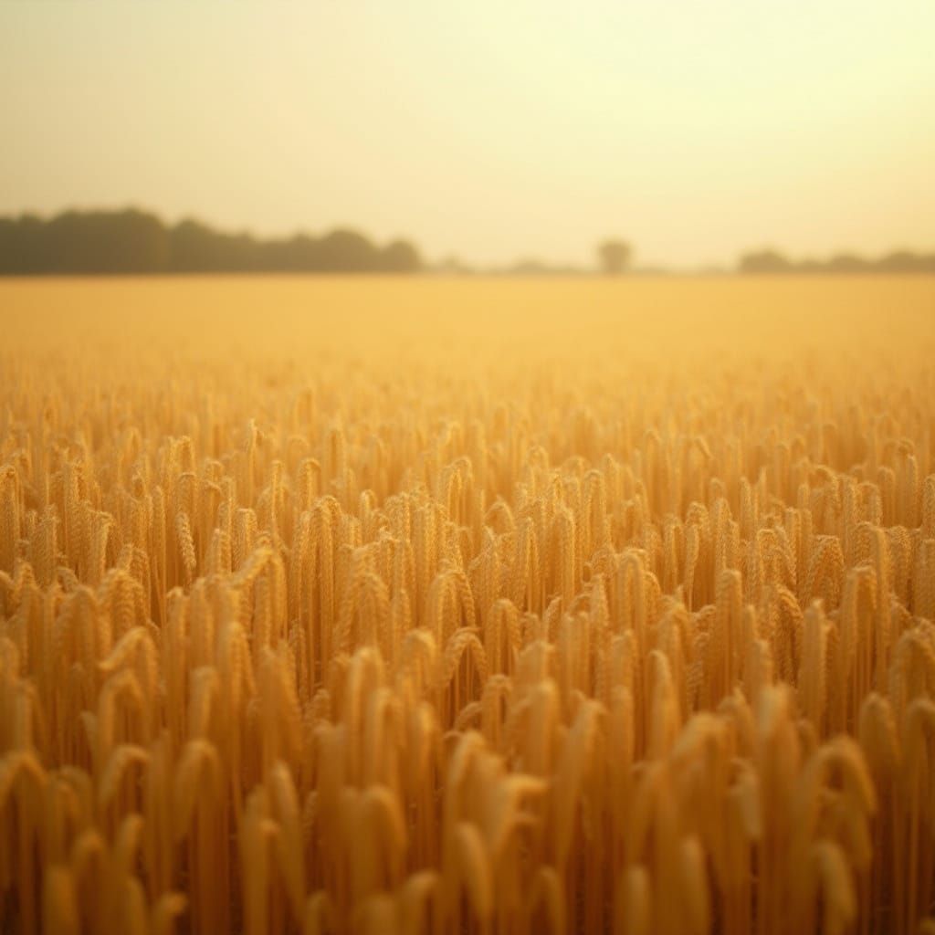 Infinite Golden Grain Landscape in Liminal Style