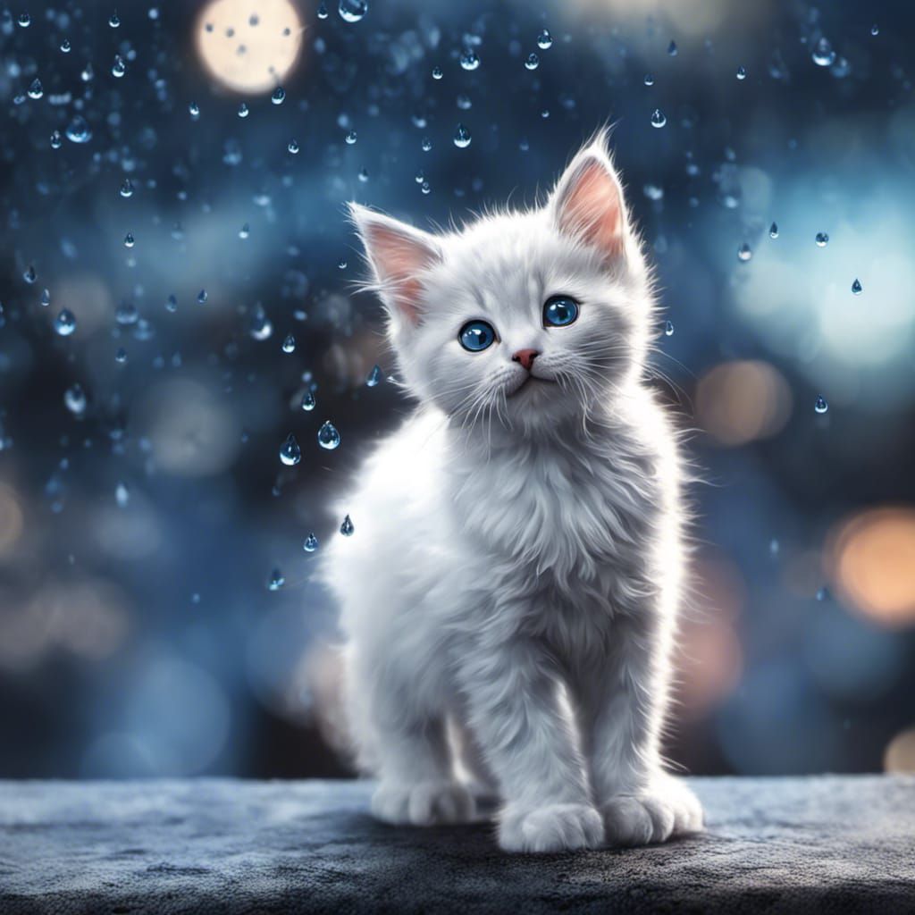 Cute Kitten in Shoe, Detailed Matte Painting