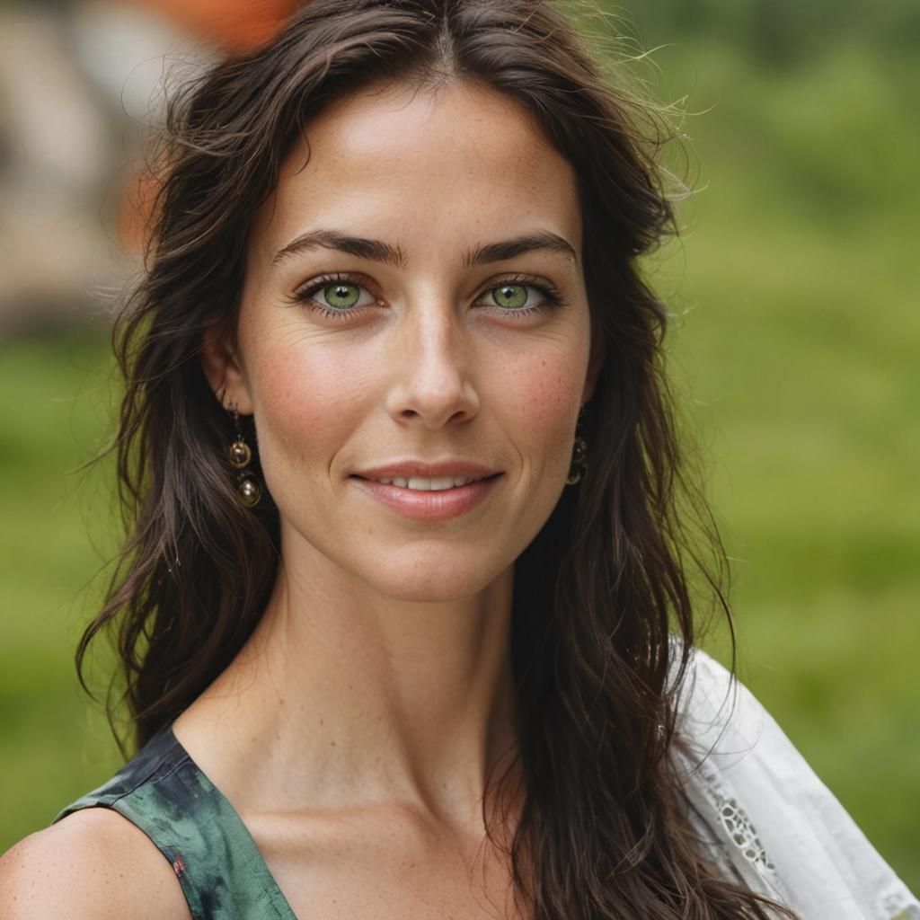 Professional Portrait of a Beautiful Woman with Green Eyes