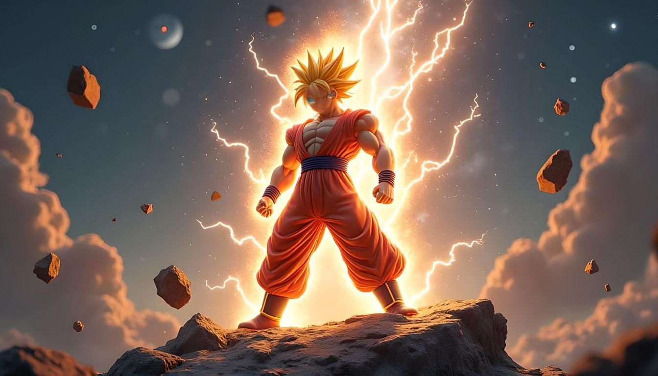 Goku Super Saiyan 4 in 3D with Bursting Aura