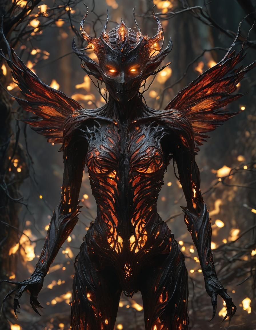 Elegant Fire Elemental with Intense Colors