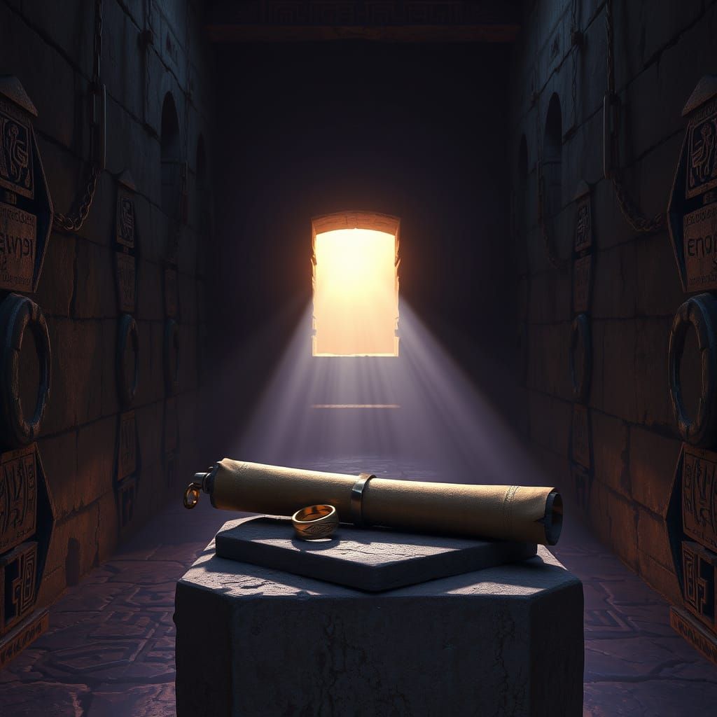 Ancient Egyptian Prison in Dark Fantasy Style