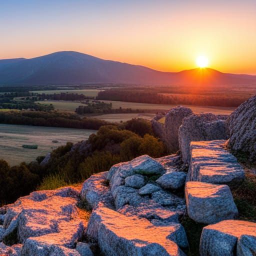 Karabakh Sunset at Equinox: AI Generated Image