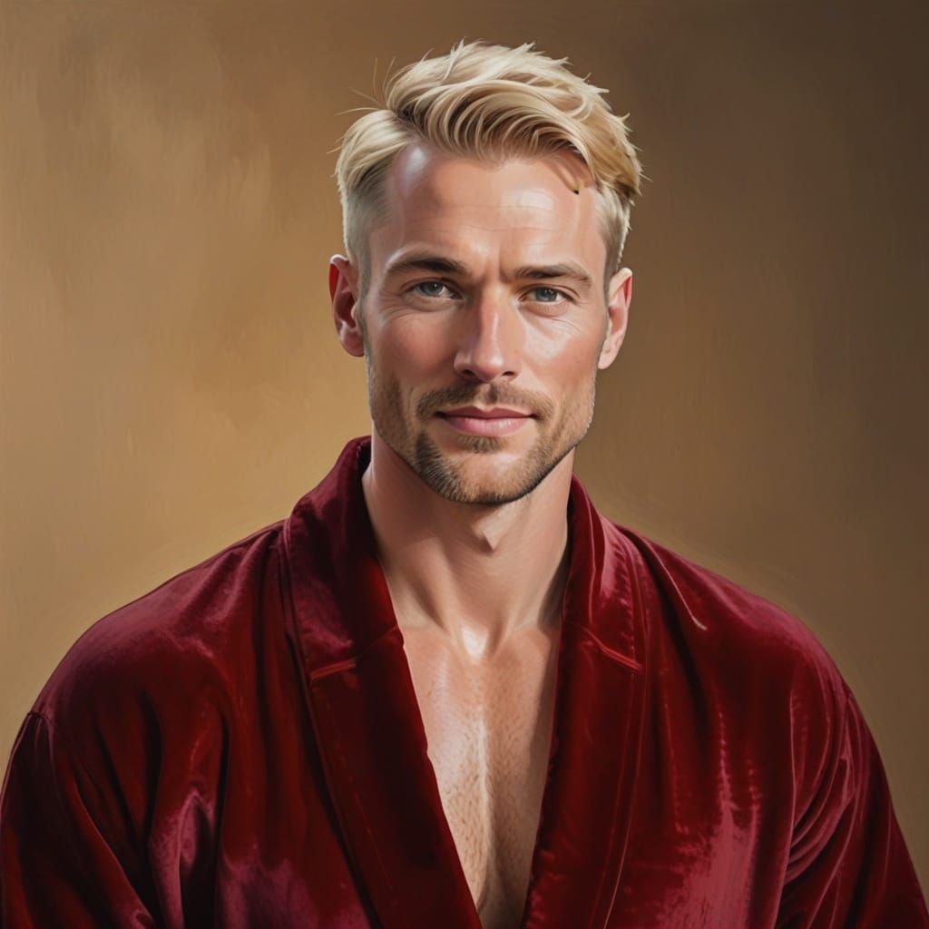 Serene Morning Joy in Velvet Robe