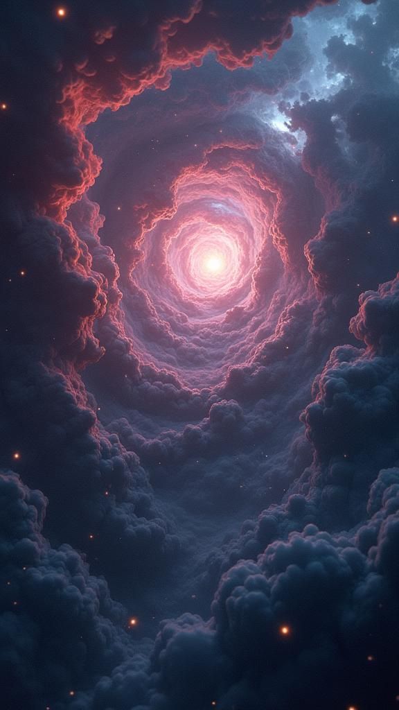 Ominous Nebula with Black Holes: Matte Painting
