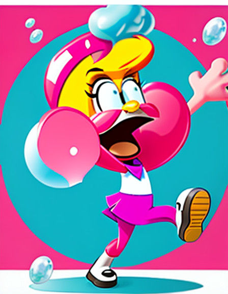 Whimsical Cartoon Bubblegum Adventure