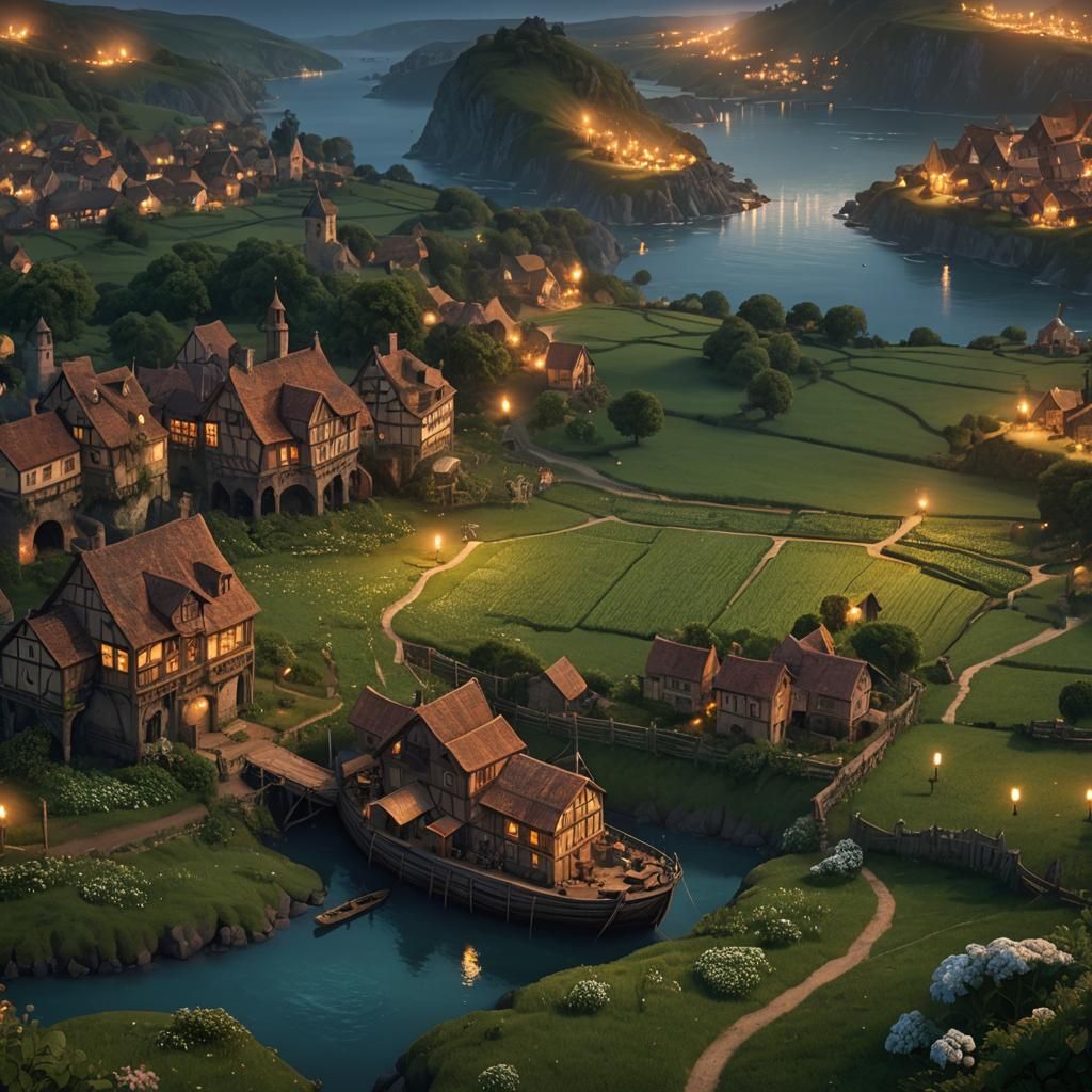 Candlelight Illuminates Overrun Fields Near the Ocean