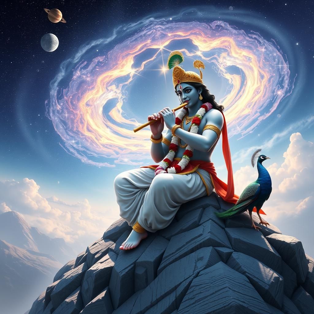 Krishna's Flute Song on a Galactic Mountain