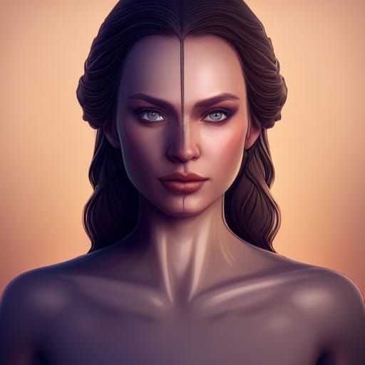 Padme Amidala Portrait in Art Nouveau Style