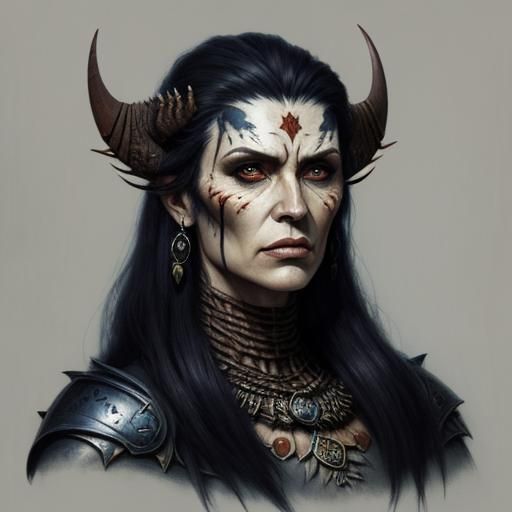 Utuk'ku Norn Queen Portrait in Gouache Style