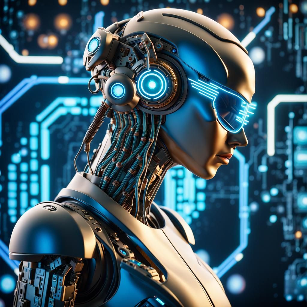 Futuristic AI Chatbot Logo with Neural Networks