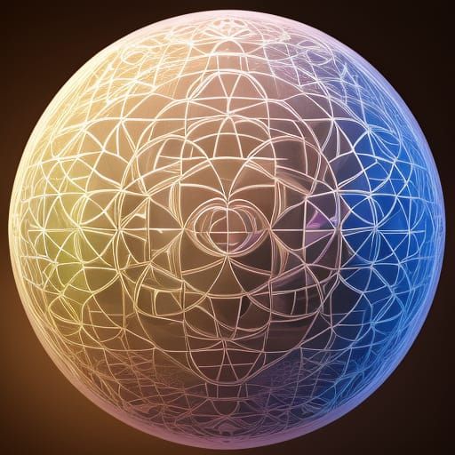 Crystal Ball 3D Mandala: Yin and Yang