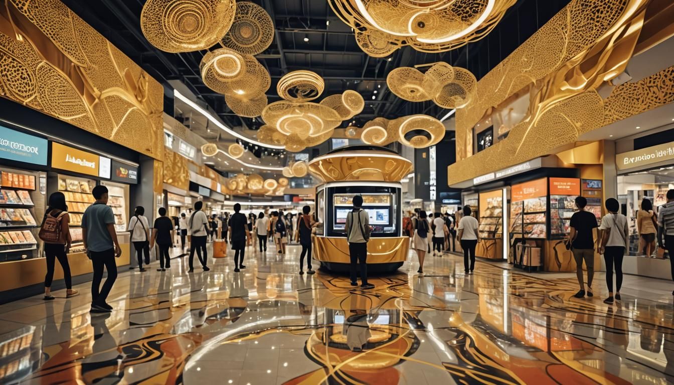 Futuristic Art Shopping Mall in Asian Style