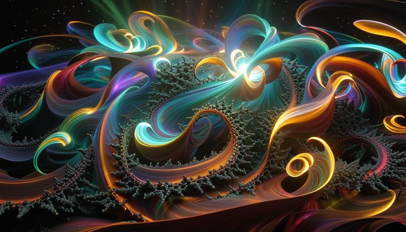 Luminous Star Wave in Abstract 3D
