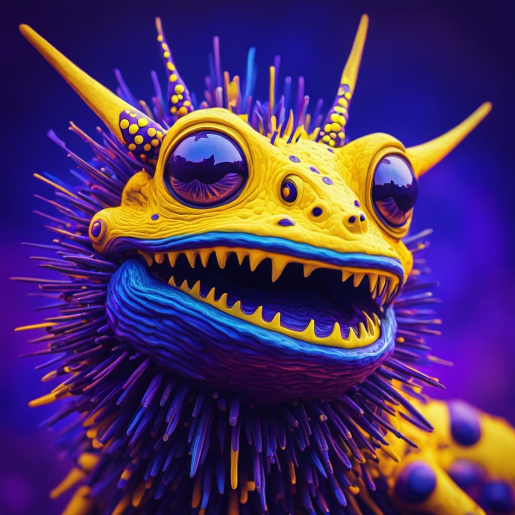 Vibrant, Hypermodern Creature in Psychedelic Colors