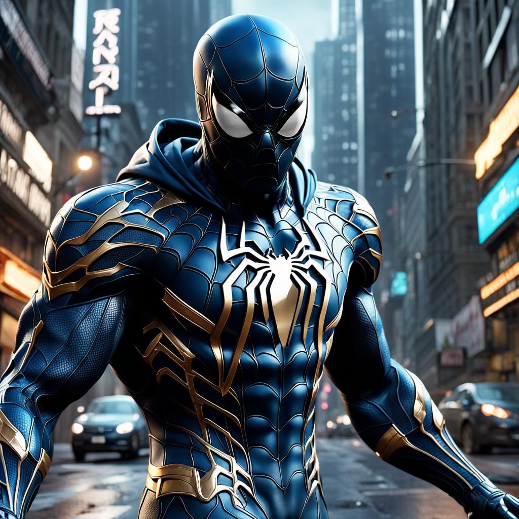 Spider-Man Venom: Hooded Blue and Black Suit
