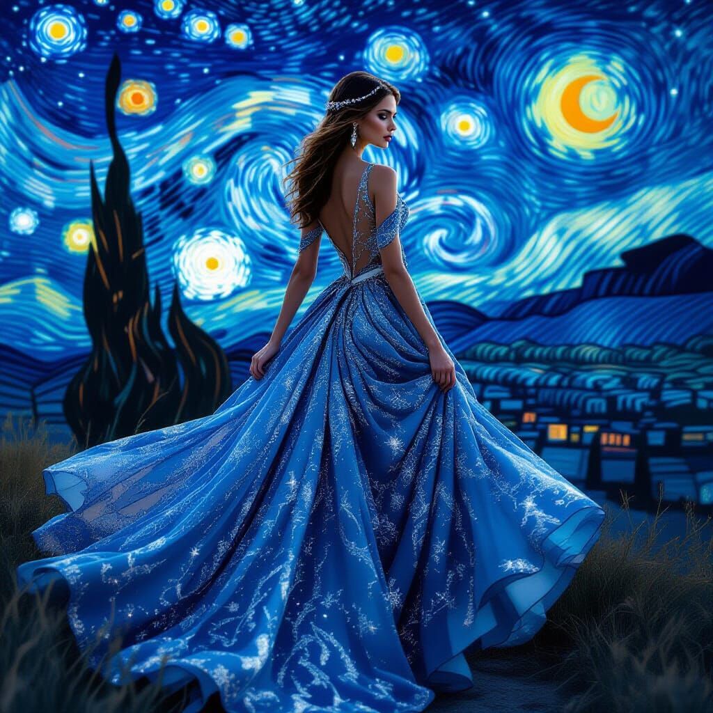 Constellation Gown: A Digital Art Masterpiece