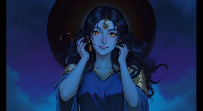 Ethereal Goddess in Warm, Golden Light