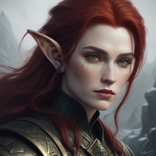 Enchanted Elf Portrait in Oil Painting Style