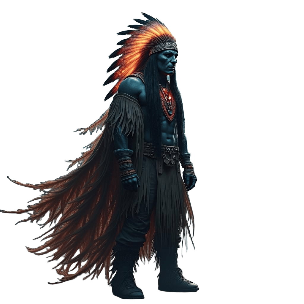 Cherokee Ghost Warrior on the Hunt in Hyperrealism