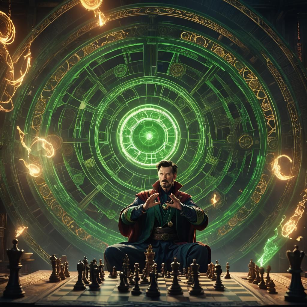 Doctor Strange Casts Spell During Chess Game