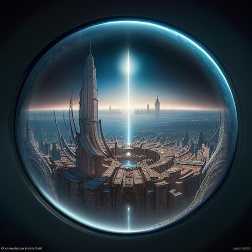 Imaginary City Concept Art in Cosmic Style