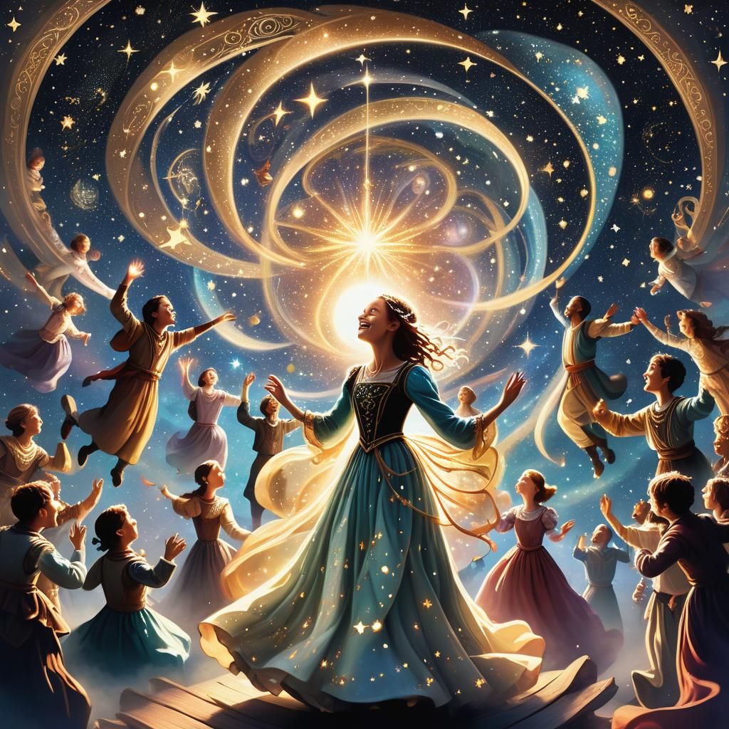 Celestial Celebration: A Dreamlike Digital Renaissance