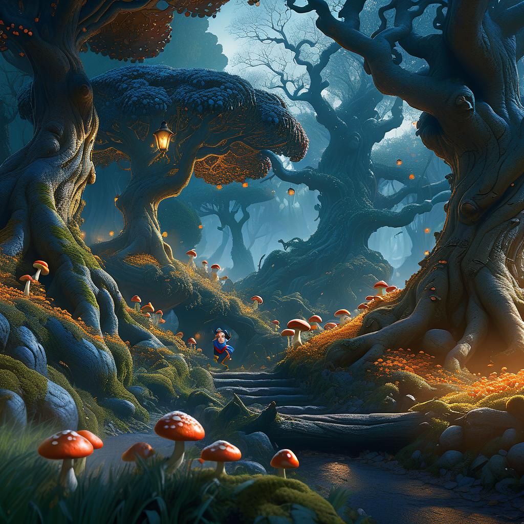 Snow White's Escape Through Enchanted Forest