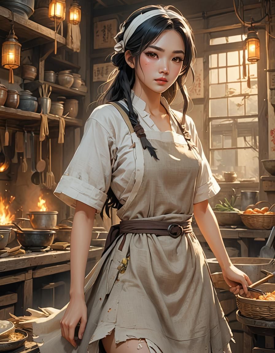 Vietnamese Woman in High-Tech Fantasy World: Anime Style