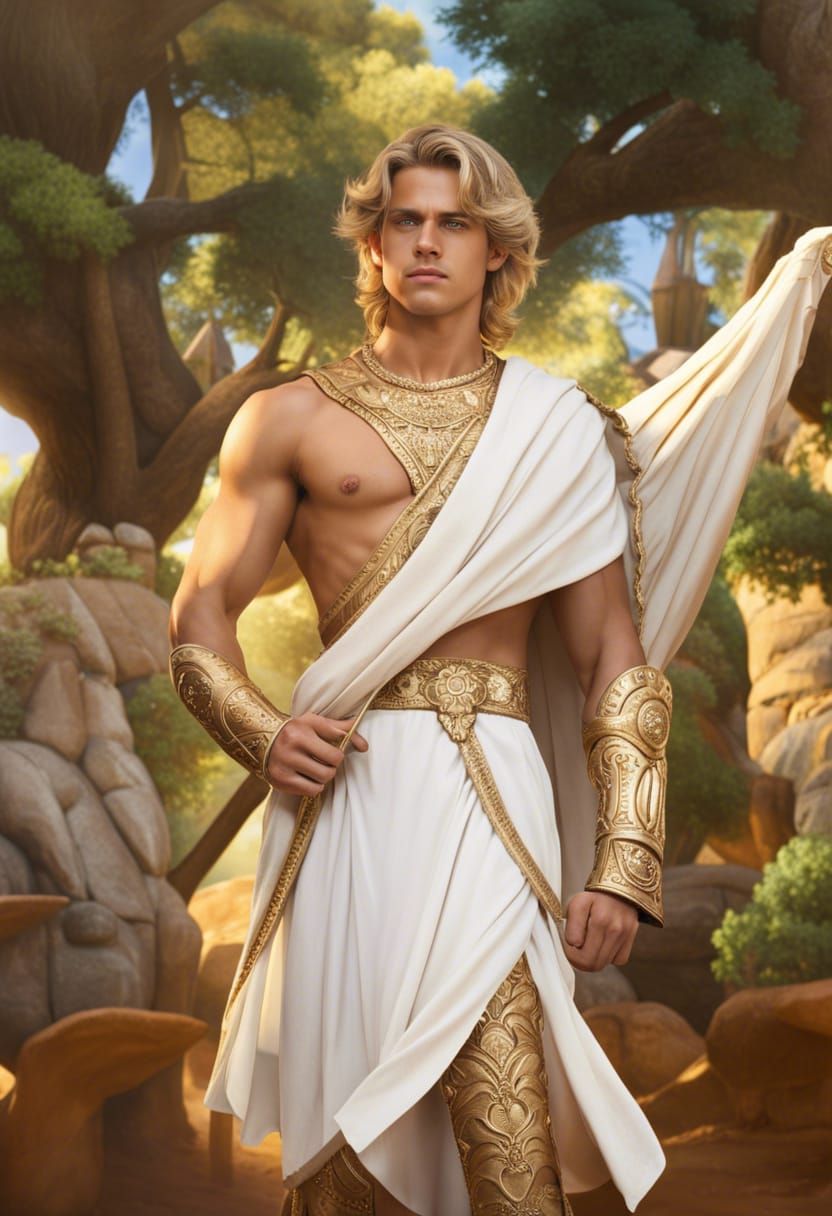 Greek Adonis in Sunset Light: Fantasy Concept Art
