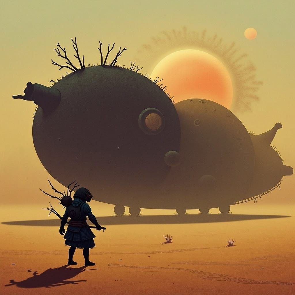 Post-Apocalyptic Samurai at Derelict Spaceship