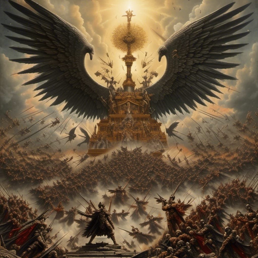 Apocalyptic Angel Trumpets Heaven and Hell Battle