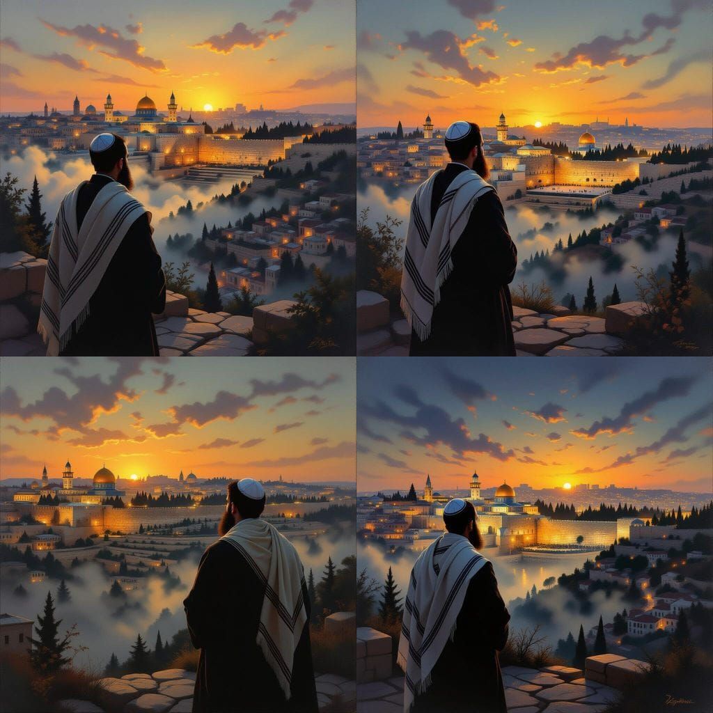 Jerusalem Nostalgia: Religious Figure in Golden Light