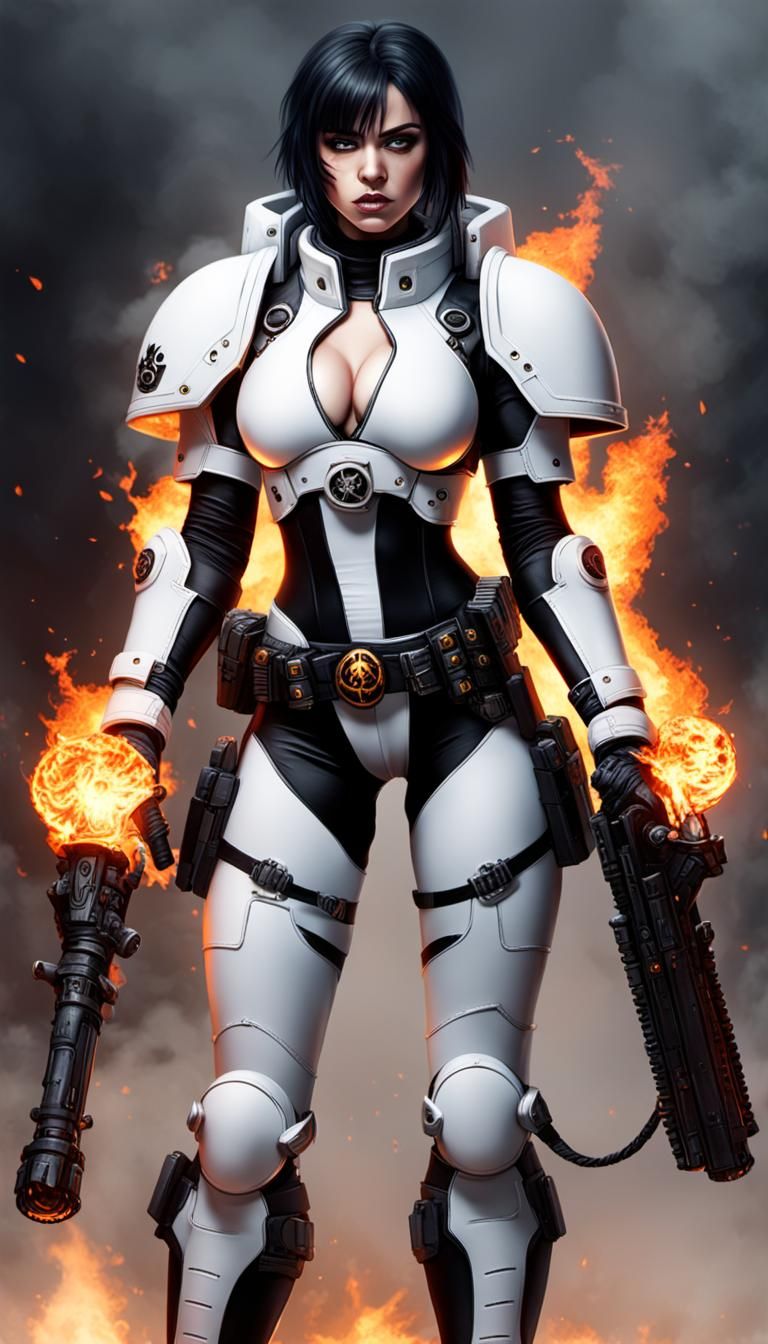 Teenage Space Marine with Flaming Sword