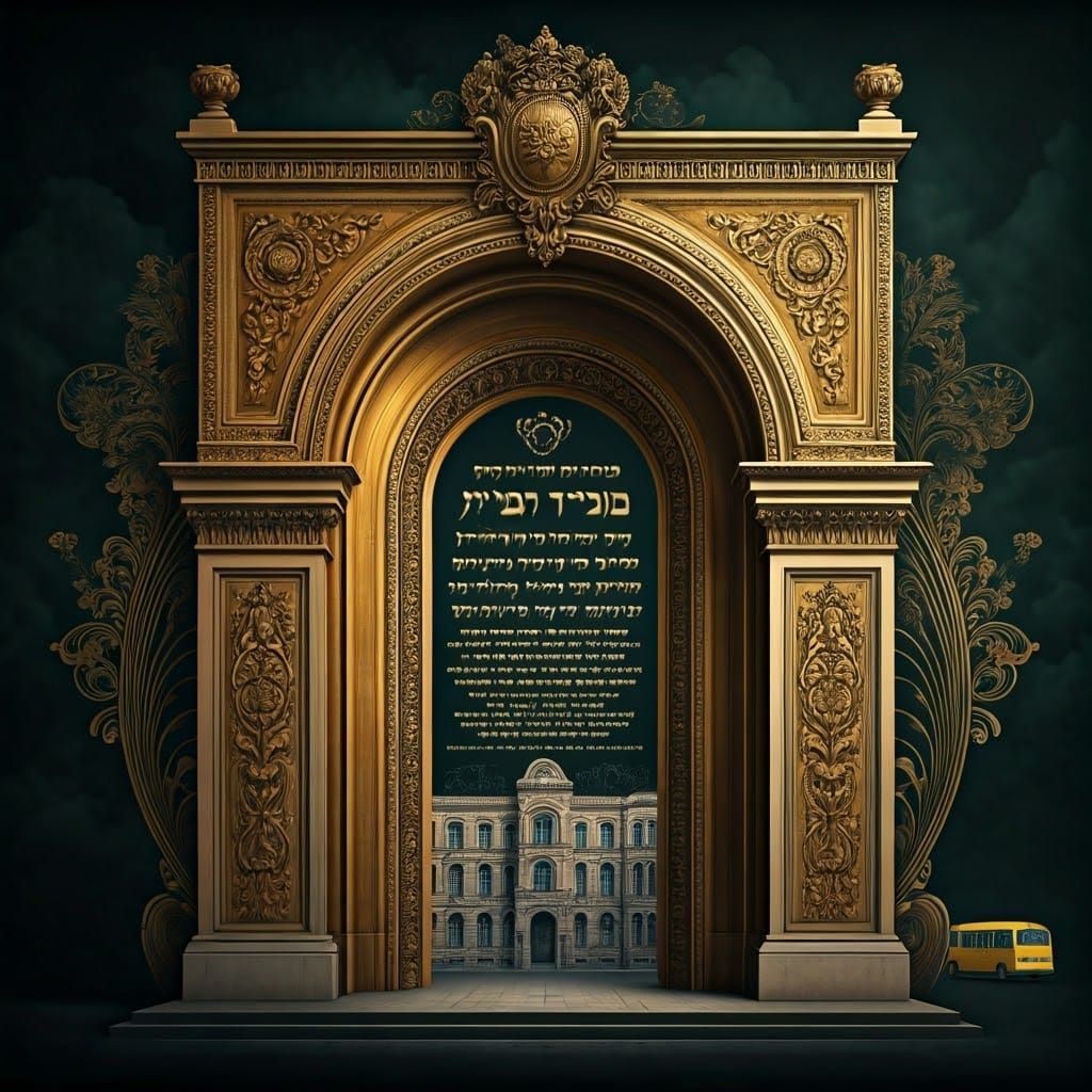 Golden Archway in Opulent Art Nouveau Style