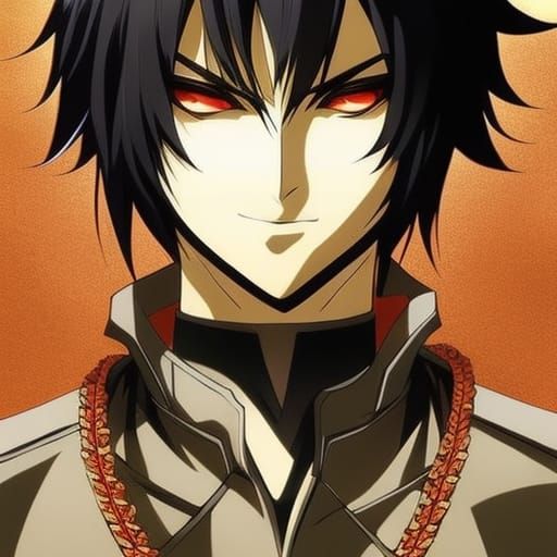 Anime Portrait of a Hot Man with Red Eyes