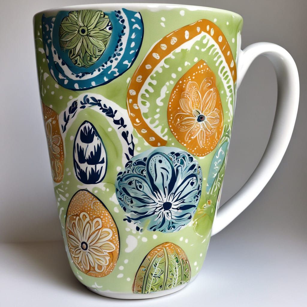 Vibrant Easter Ceramic Latte Mug
